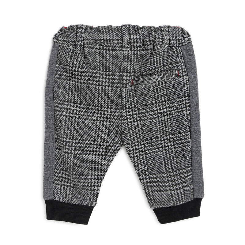 Boys Medium Grey Checkered Long Trouser image number null